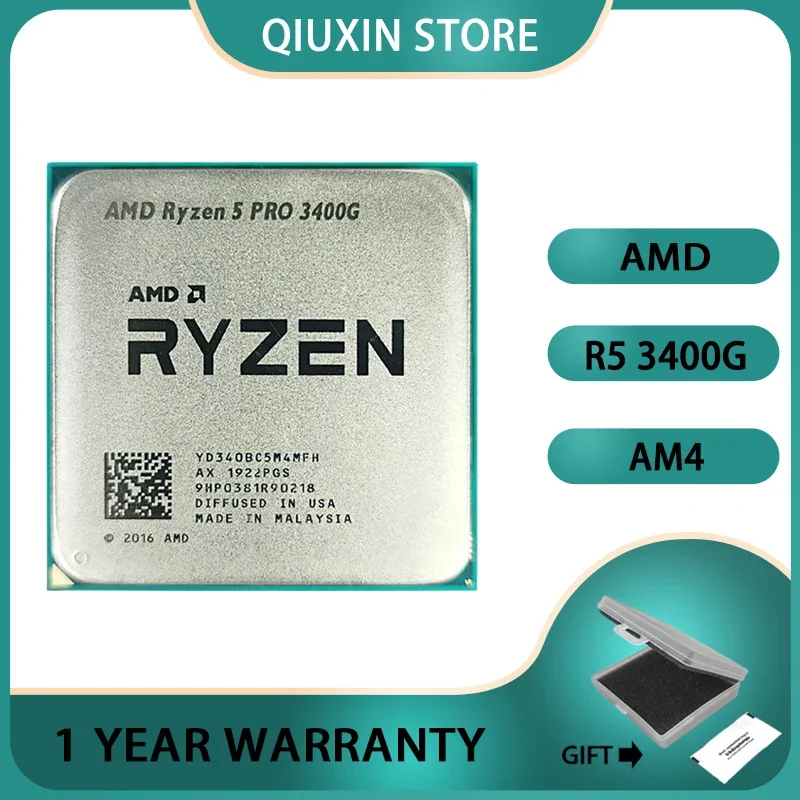 CPU Processor YD340BC5M4MFH Socket AM4,AMD Ryzen 5 PRO 3400G R5 PRO 3400G 3.7 GHz Quad-Core Eight-Thread 65W