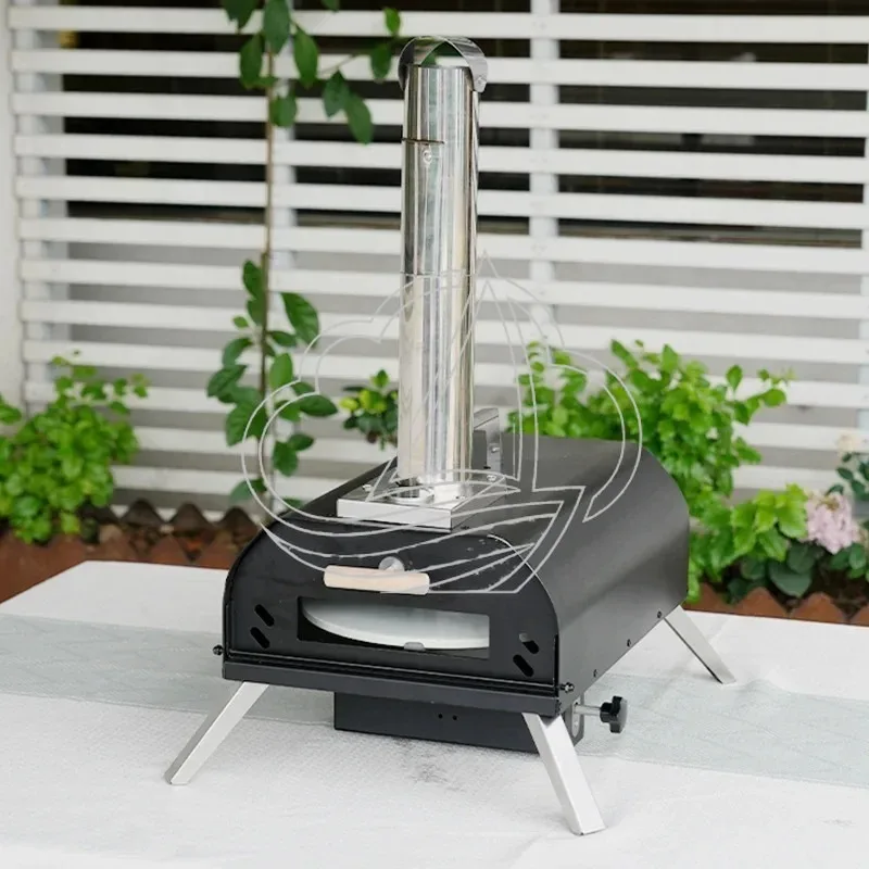 

Stainless Steel Wood Pellet Pizza Oven Portable Outdoor Grill for Bread Baking & Barbecue