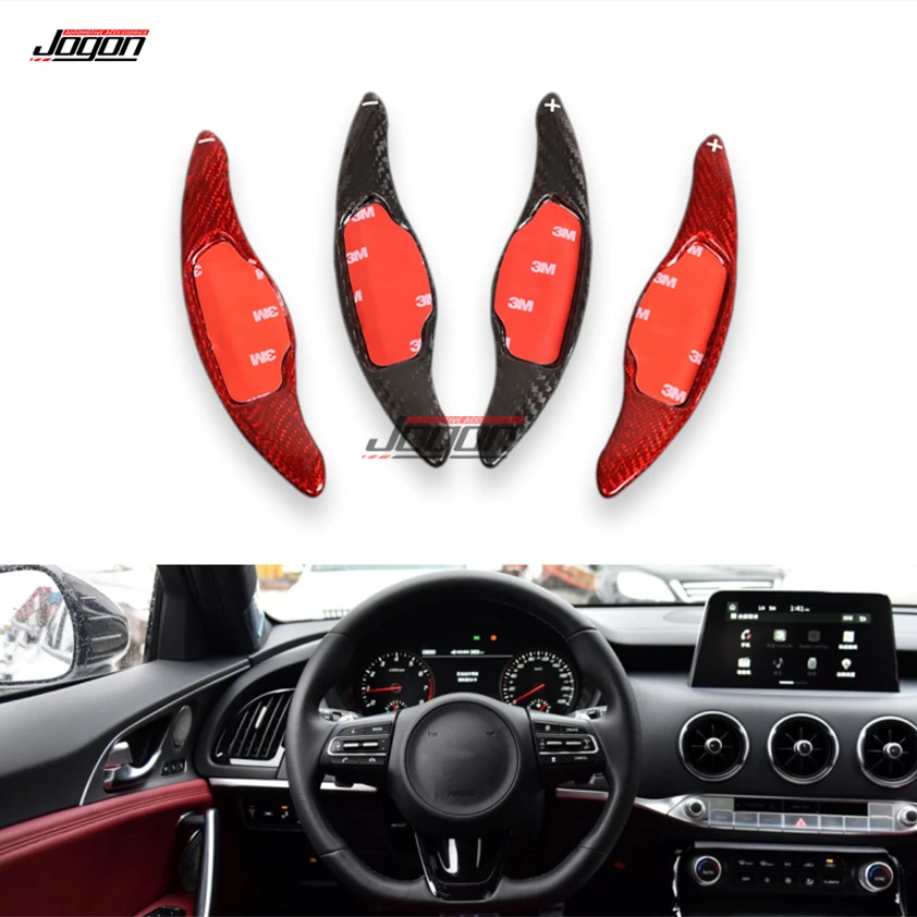 Car Shift Paddle For Kia Stinger CK 2017 2018 2019 2020 Carbon Fiber Steering Wheel Paddle Shifter Gear Paddle Extension Trim