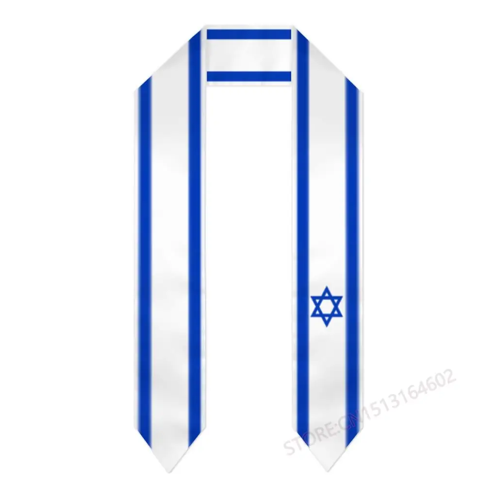 Custom Name Or Logo Israel Flag Scarf Graduation Stole Sash International Study Abroad Class of 2023 Shawl