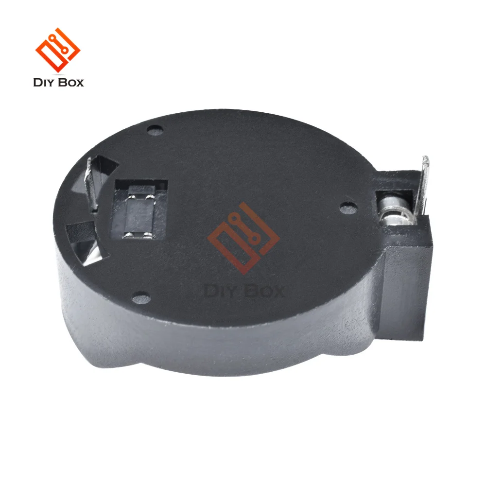 50 Stück CR2032 CR2025 CR2016 Batteriehalter Knopfzellenhalter Gehäuse mit 2 Pins 3V Schwarz Montageleitung muss gelötet werden – Detail 4