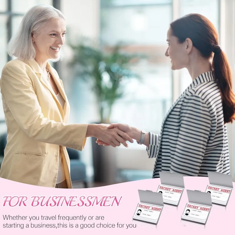 Qinsuee-女性用の明るい小さな名刺、合金名刺ケース、ポケット、スリムな名刺、10〜20枚の容量