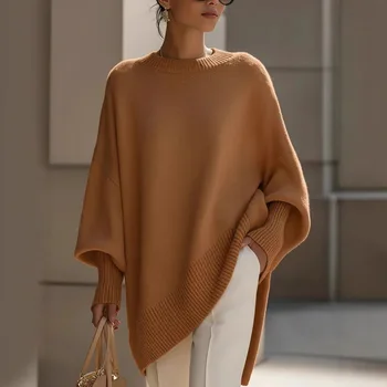 Women's Vintage Y2K Splice Knit Sweater 3 Pullovers Women Sweaters Round Neck Full Sleeve Vintage Jumpers Y2k Streetwear Elegant Splice Knit Casual Autumn Winter 2026 3