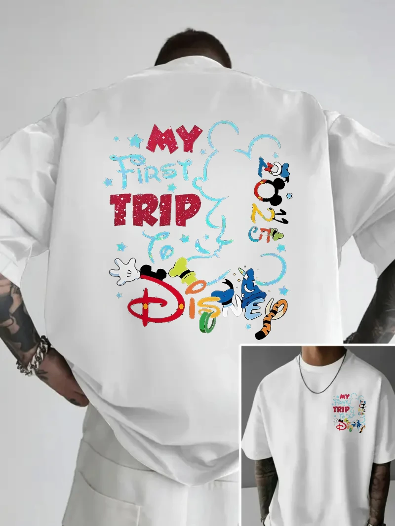 

Мужская футболка в стиле ретро с рисунком Микки Мауса — удобная хлопковая футболка с принтом, мягкая повседневная рубашка, подходит для повседневной носки