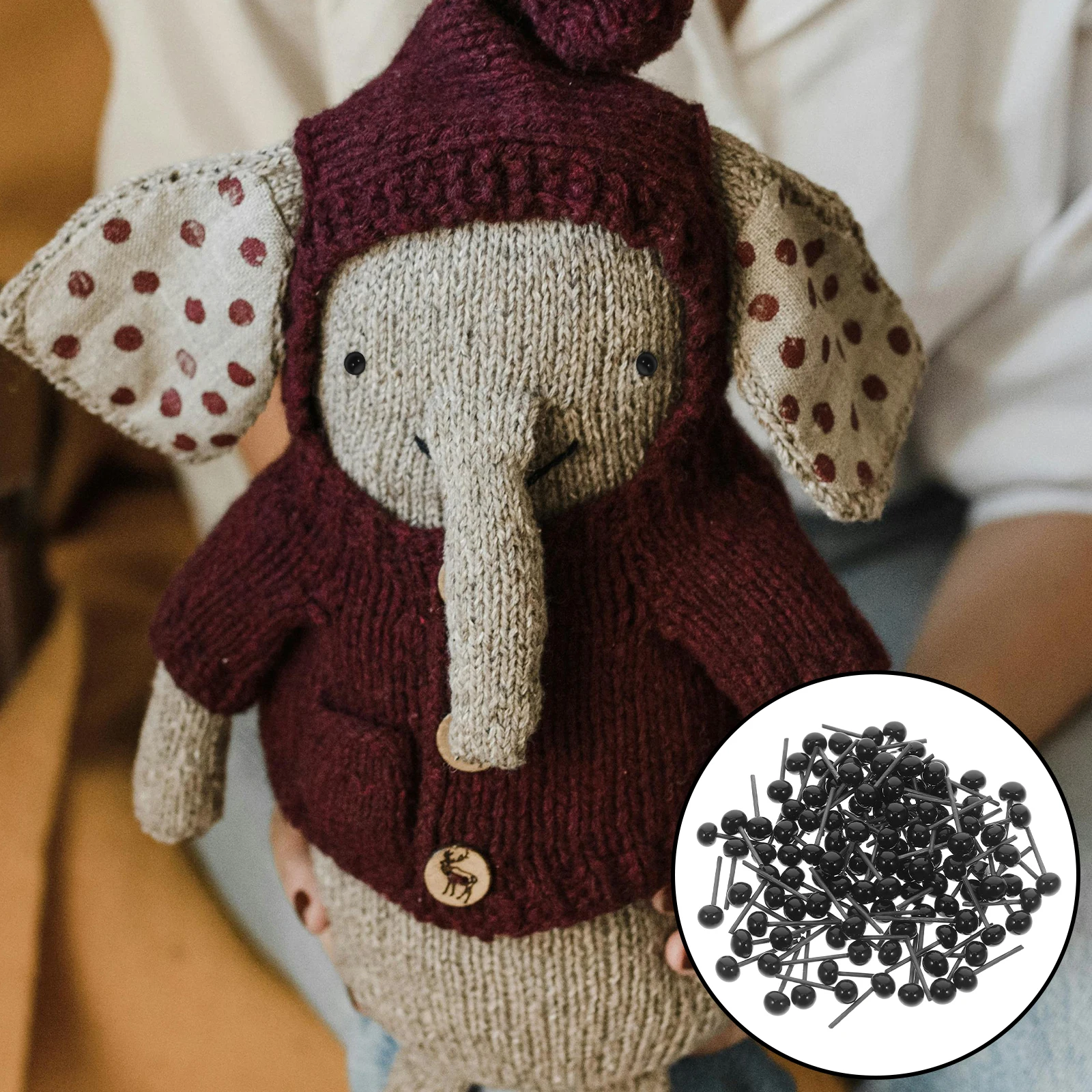 

50 Pairs Big Googly Eyes Self Adhesive Black Bean Glass Crochet DIY Animal