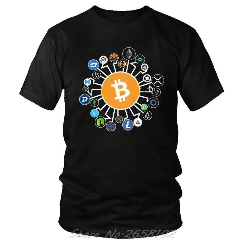 Bitcoin Cryptocurrency Crypto Btc Tshirts Men Casual Tee Tops Cotton T Shirt Blockchain Geek T-shirt Gift Harajuku Streetwear