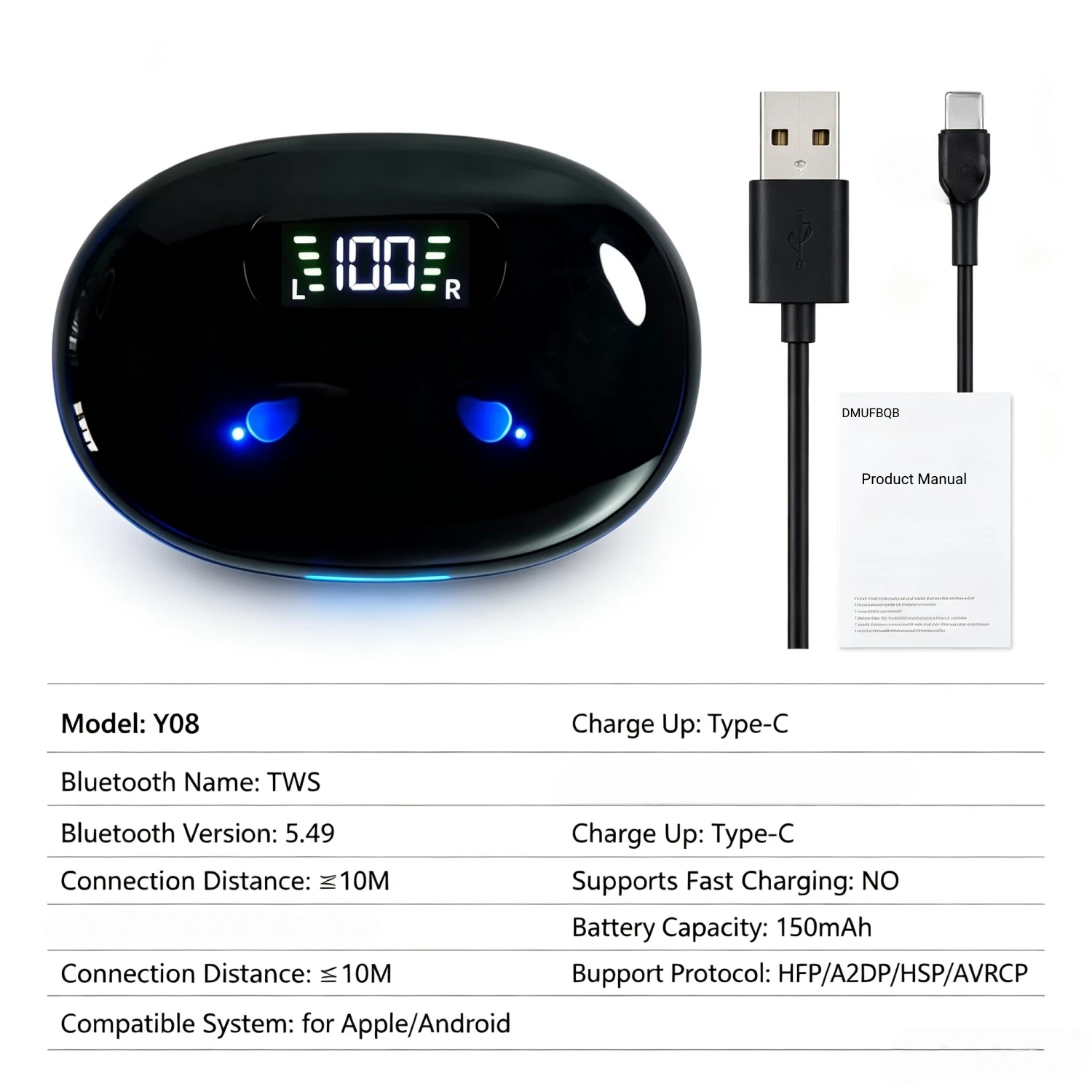 Sleep Wireless Headphones, Loud Volume, Matching Comfort, Touch Control, Semi-Open Back, No Tangles, with Wireless Charging Box