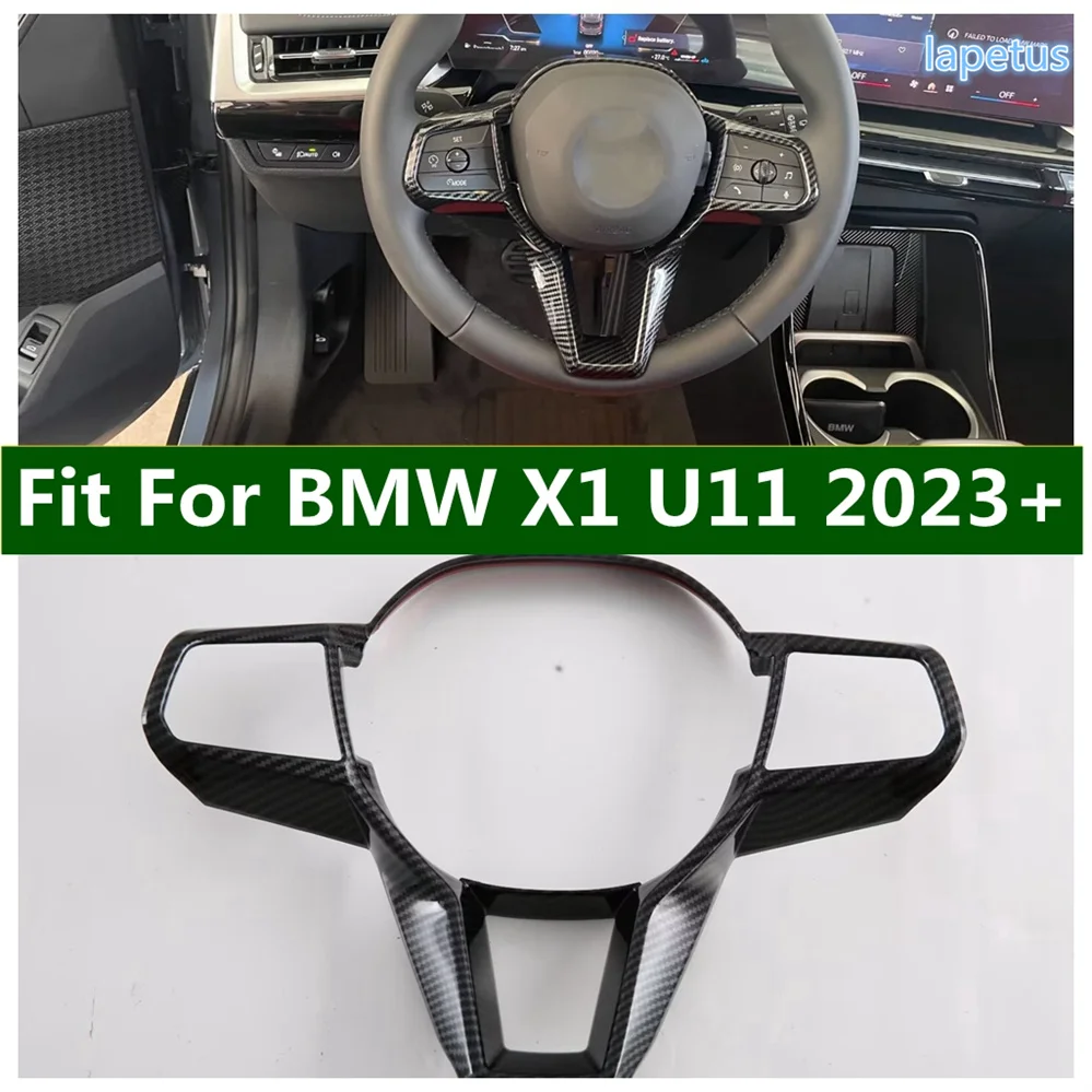 

ABS Carbon Steering Wheel Bottom Decoration Panel Gear Shift Protector Cover Trim Fit For BMW X1 U11 2023 2024 Car Accessories