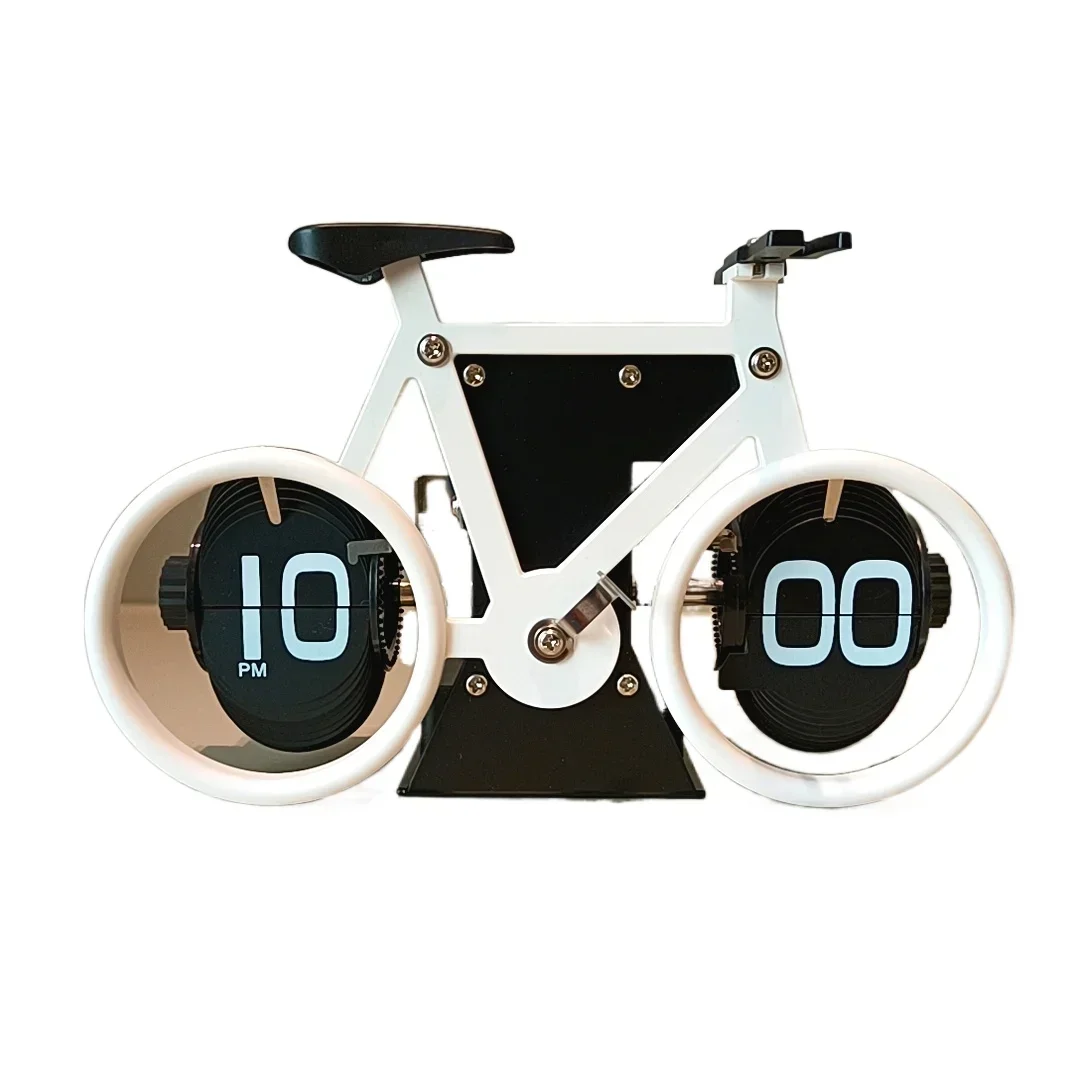 

Automatyczna strona obracająca stronę z zegarem Retro dekoracja salonu strona rowerowa zmieniająca budzik mechaniczny osobowość