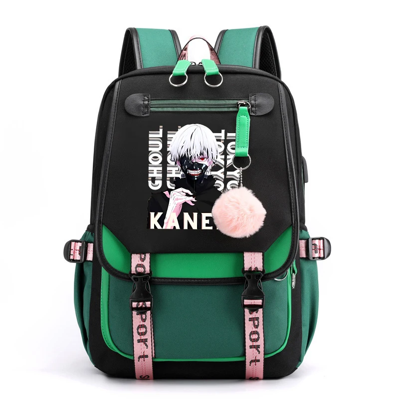 Hot Anime Kaneki Ken Print Backpack Women Men Large Capacity Travel Bag Fashion Backpack Boys Girls School Bag