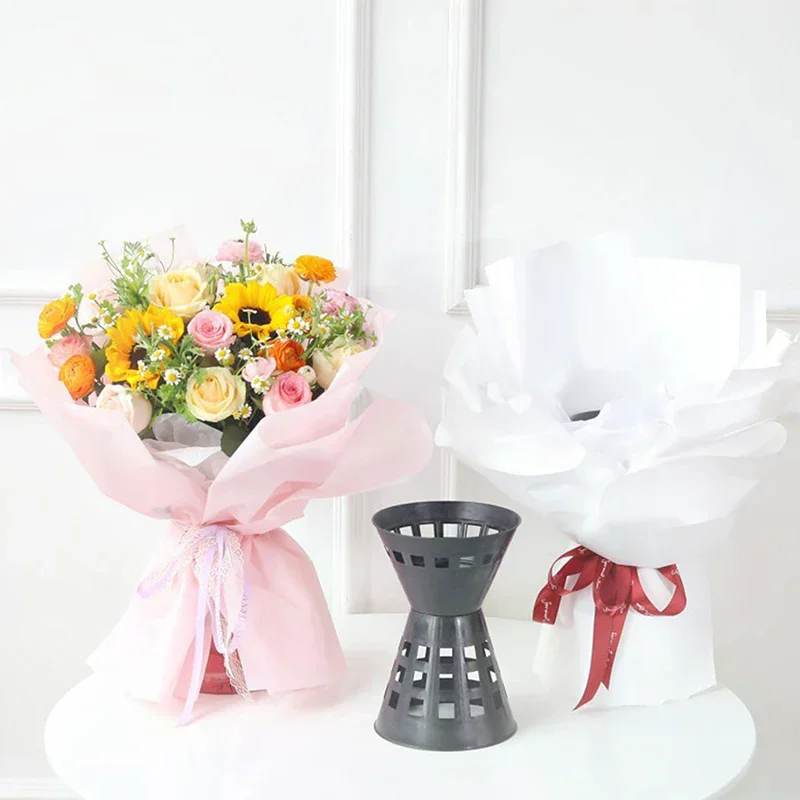 1Pc Plastic Flower Packaging Liner Bouquet Base Fixing Floral Arrangement Tool Plant Stand Packing Material Florist Supplies
