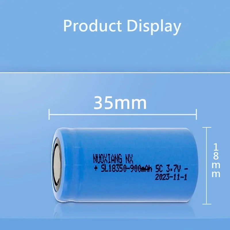 Noya raye Li-ion 18350 Battery 3.7V 900mAh Rechargeable Battery Lithium Batteries for Camera LED Flashlights Doorbells