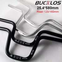 BUCKLOS 25.4mm Bicycle Handlebar 580mm Aluminum Alloy Hi Rise BMX Folding Bike Riser Bar 120/160 U Shaped Swallow Bar Mtb Parts