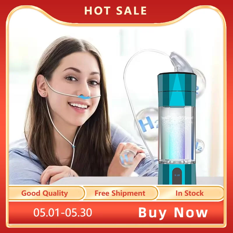 

Hydrogen Water Generator Bottle SPE PEM Technology Electrolysis Maker Ionizer H2 Inhalation Device with Nasal Inhalation Tube