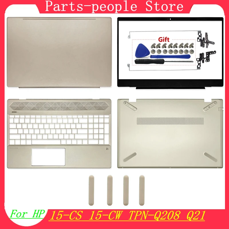 For HP Pavilion 15-CS 15-CW TPN-Q208 Q21 Laptop LCD Back Cover/Front Bezel/Hinges/Palmrest/Bottom Case/Keyboard Gold L28379-001