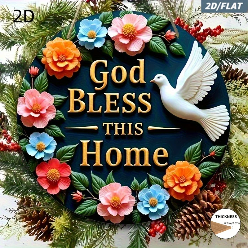 All-Season Gift 2D Flat Printing, Bohemian Style Wooden Wall Hanging - 