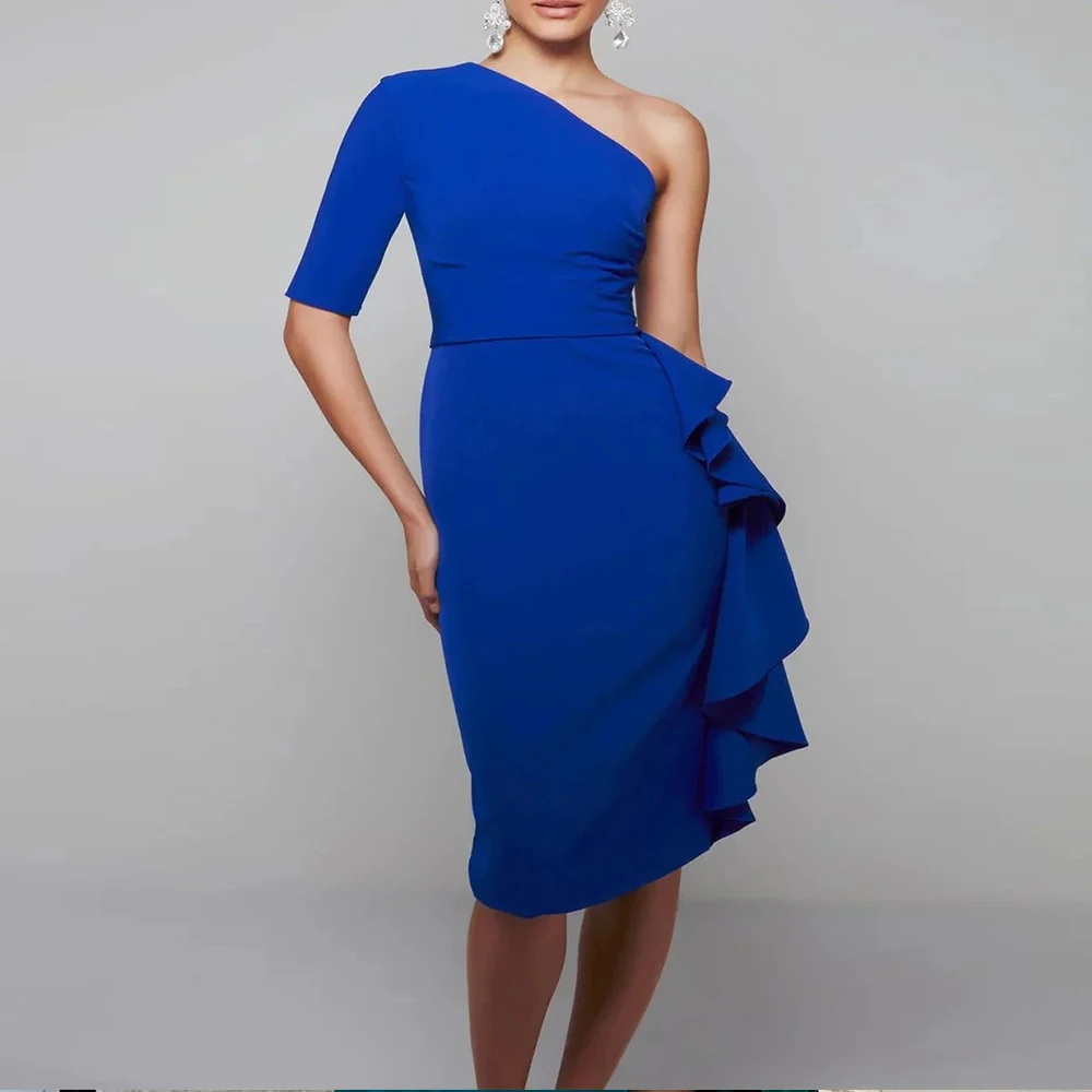 

Customized Ruffles Mother of the Birde Dresses for Women Tiered Elegant Wedding Guest Dress One Shoulder Evening Prom Party Gown