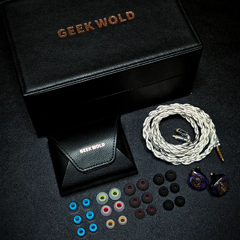 سماعات أذن GEEK WOLD GK300PRO 12 سائقًا في الأذن 8BA+2Piezo+1Planar+1DD Hybrid HiFi IEM، سماعات أذن كابل قابلة للفصل للموسيقى/الألعاب
