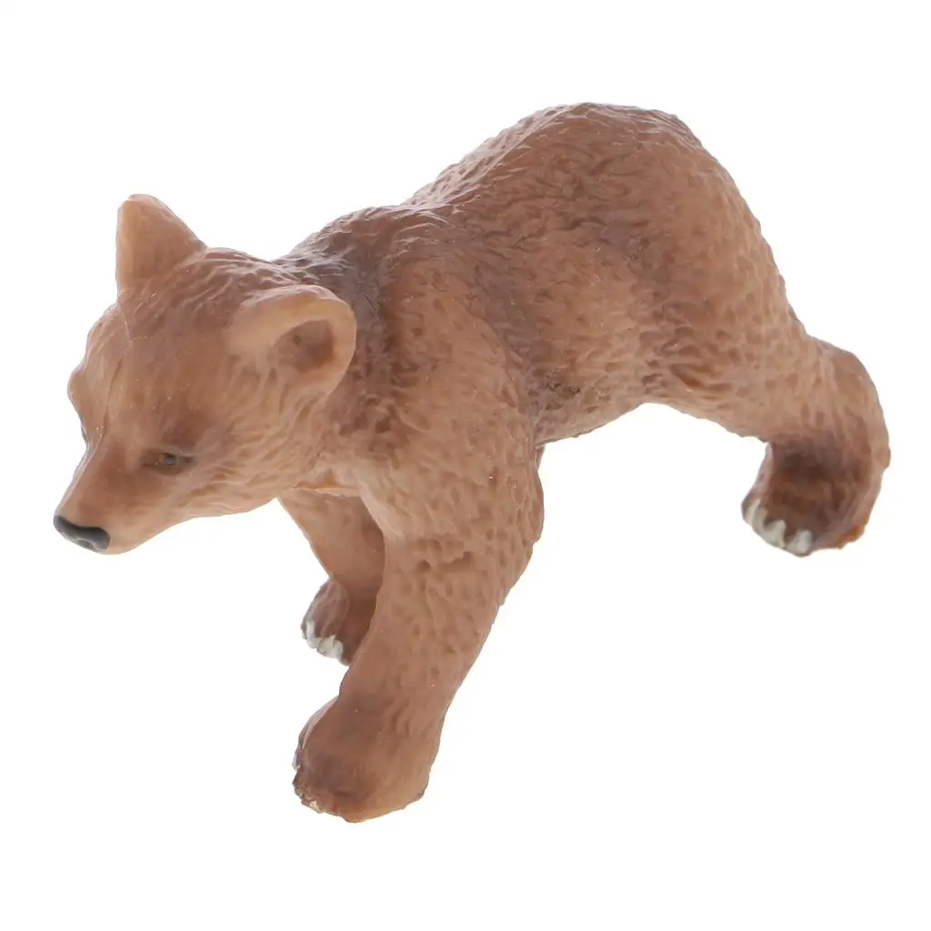 

2-4pack Realistic Little Brown Bear Wild Animal Figurine Model Action Figure Kid