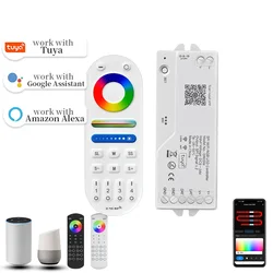 DR03W/DR04W Tuya WIFI LED denetleyici dimmer çalışma ile Google Alexa ev WiFi kablosuz kumanda WS2812 Google 15 5050 RGB LED şerit