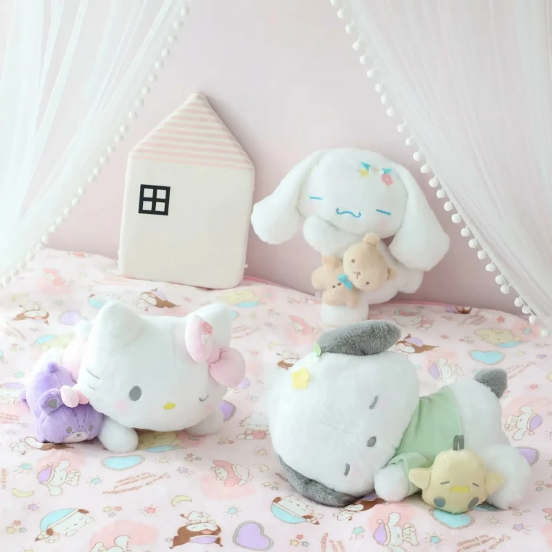 

Lovely Sleeping Hello Kitty Pochacco Cinnamoroll Stuffed Soft Plush Toy Anime Cuddly Doll Throw Pillow Cushion Birthday Gifts