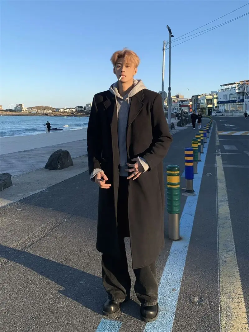 

Мужской удлиненный тренчкот для косплея, унисекс, ветрозащитный, с множеством карманов, для города и походов, итальянский, простой, бордовый, весенний, стильный