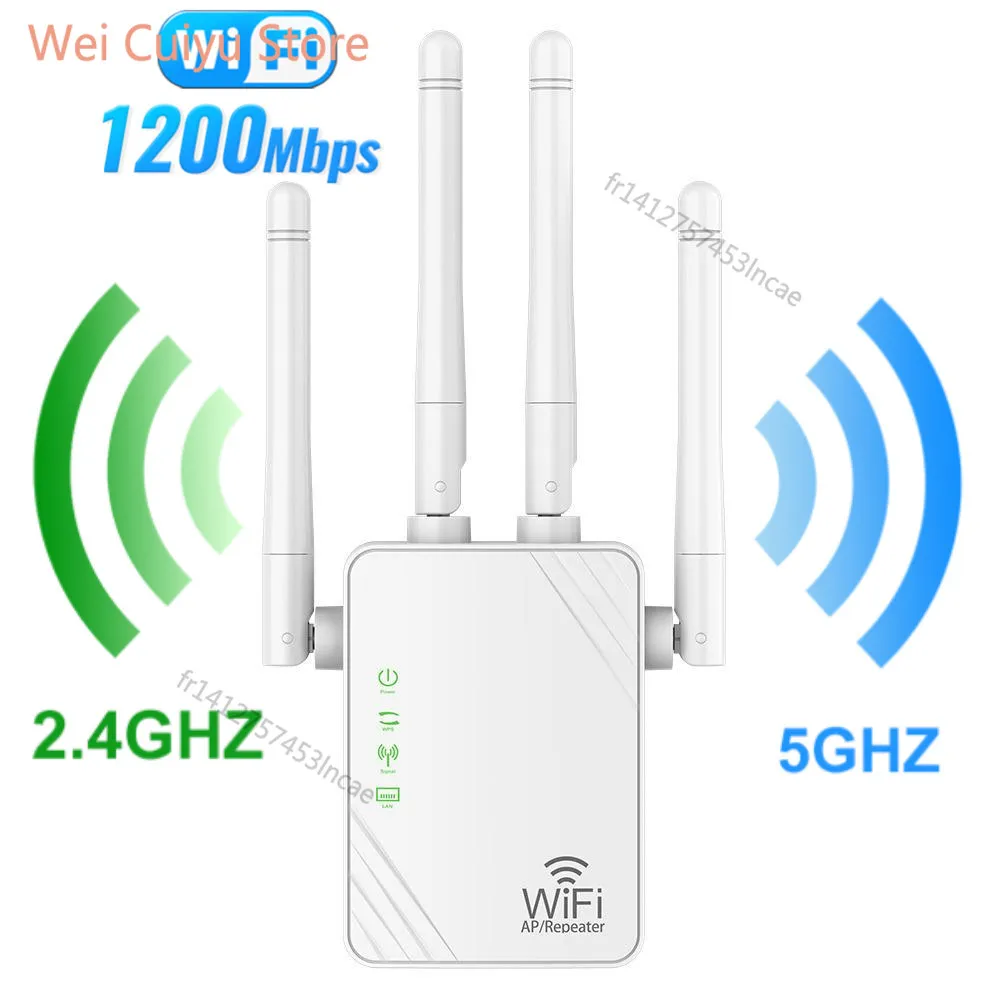 Nouveau répéteur WiFi amplificateur Wifi 5G Signal Wifi Extender réseau Wi fi Booster 1200Mbps 5 Ghz longue portée sans fil Wi fi répéteur