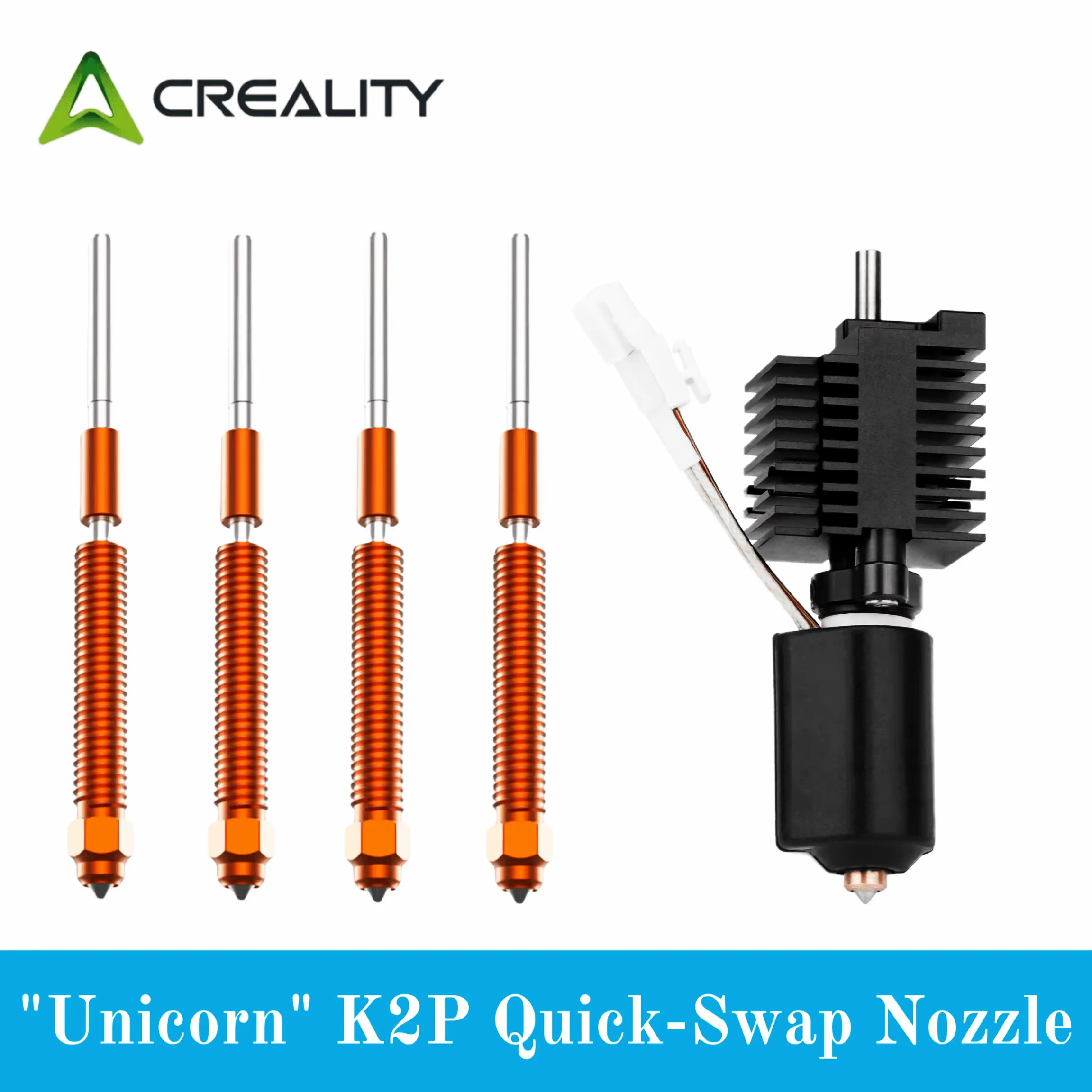 

Creality K2 Plus «Единорог», быстросменное сопло, сопло из закаленной стали, цельнометаллическое интегрированное сопло для деталей 3D-принтера K2 Plus Hi