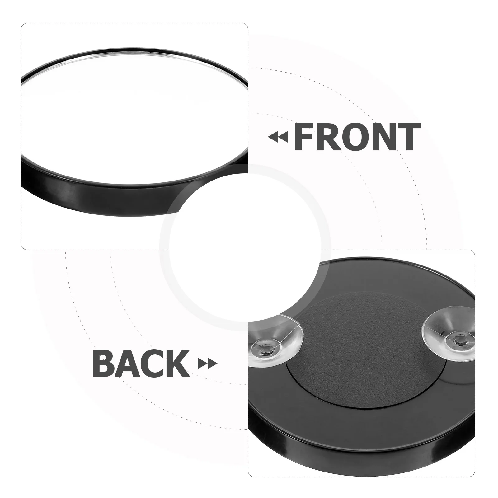 

7 .5cm Suction Cup Vanity Mirror Bathroom Magnifying Bracket Black Magnifier Travel