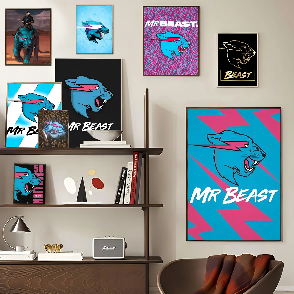 Game Blogger Mr-Beast Classic Anime Poster Waterproof Paper Sticker Coffee House Bar Room Wall Decor