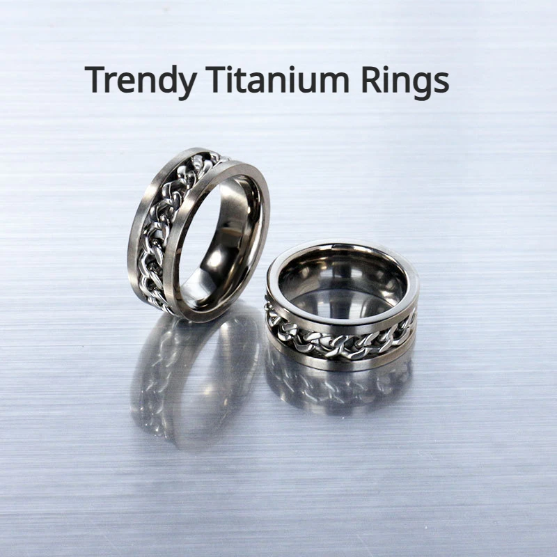 

Pure Titanium Rings For Couple Best Gift Non-Fading Anti-Allergy Men Women Fashion Ring Punk Style Titanium Steel Jewelry