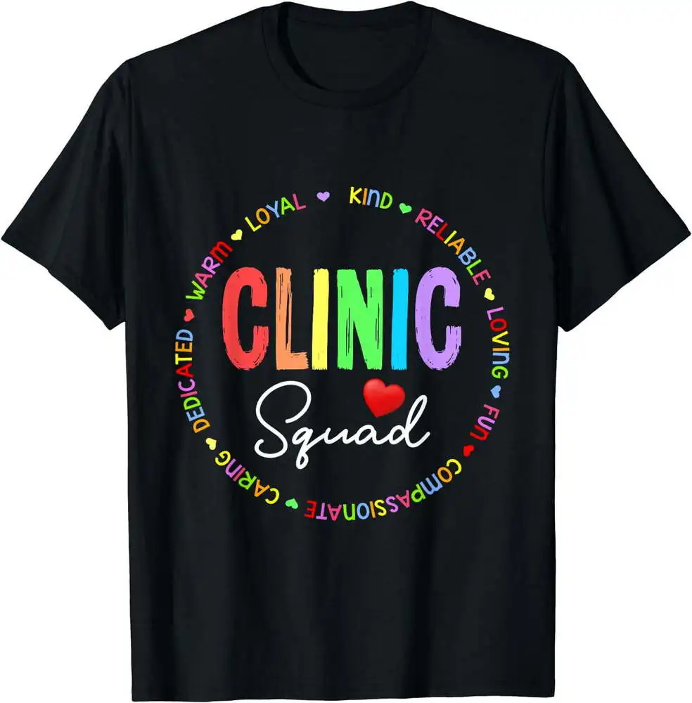 Clinic Squad For School Nurse Appreciation Week Back School T-Shirt For Men Clothing Women Short Sleeve Tees Unisex Summer