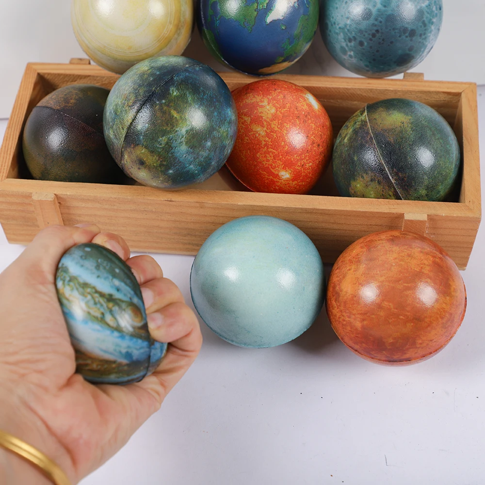 10Pcs 6.3cm Galaxy Stress Balls Planet Foam Stress Relief Ball Toys for Kids Space Theme Birthday Party Favors Pinata Filler