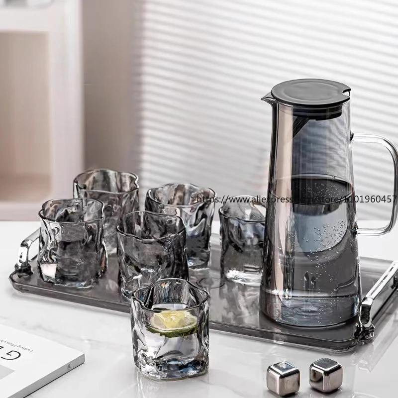 

Набор для воды большой емкости, 7 шт., чайник с ручкой в стиле INS, термостойкие чашки, высокоэстетичное домашнее использование