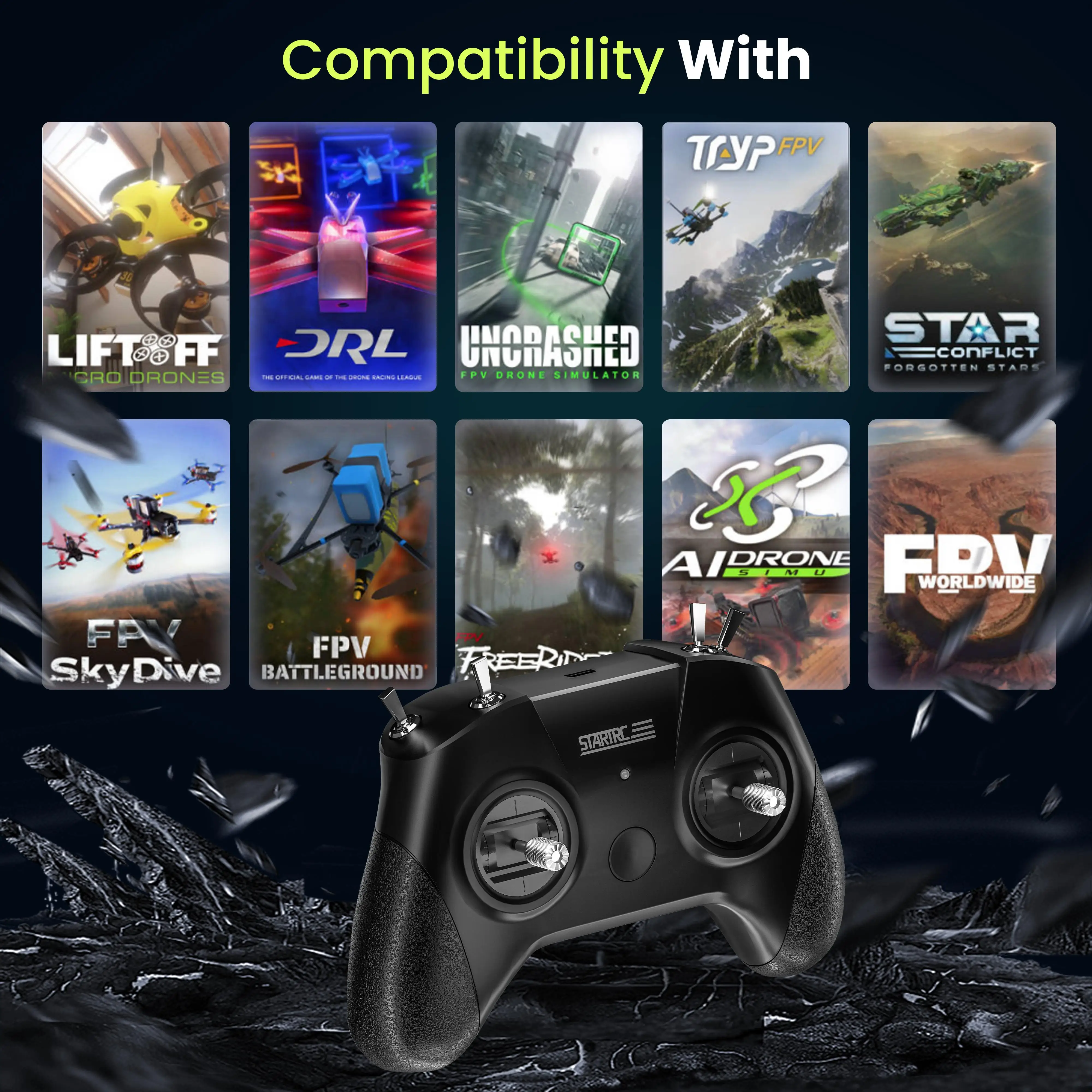 

S8 Simulator Controller for DJI/ Liftoff/Velocidrone/DRL FPV Drone Flight Training Simulation Remote Controller