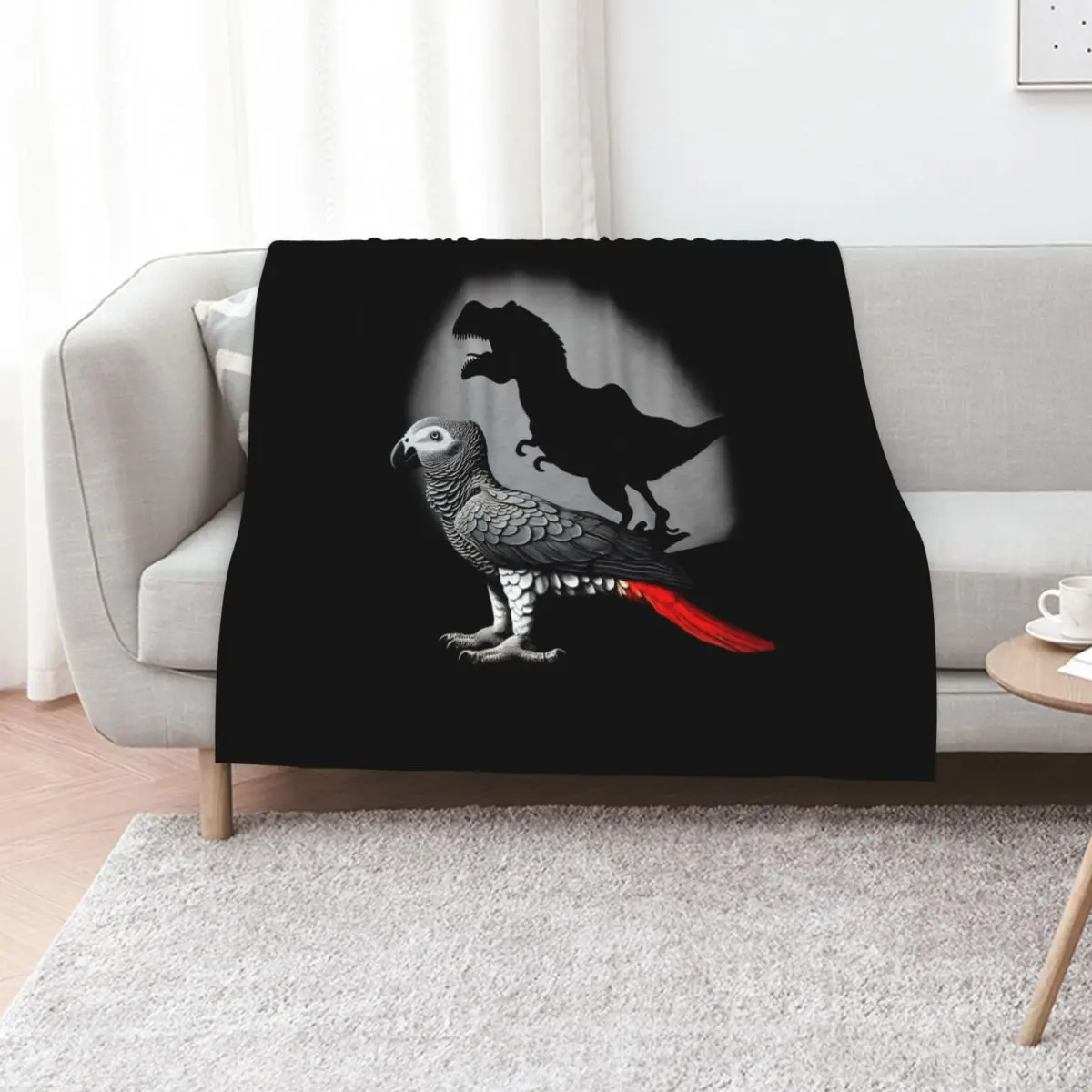 

Screaming African Grey Parrot Bird Memes Funny Dinosaur Throw Blanket Soft Plaid Decorative Sofas Kid'S manga Blankets