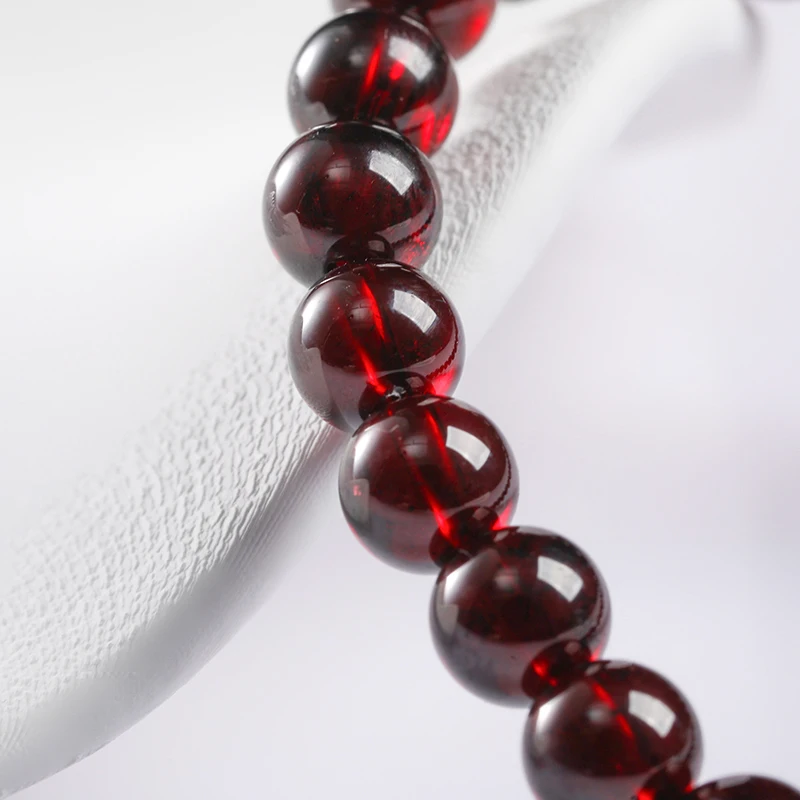 JD 7A Quality Natural Garnet Wine Red Bead Bracelet Women Bangle Men Bracelet Lucky Energy Healing Jewelry Valentine's Day Gifts view 6