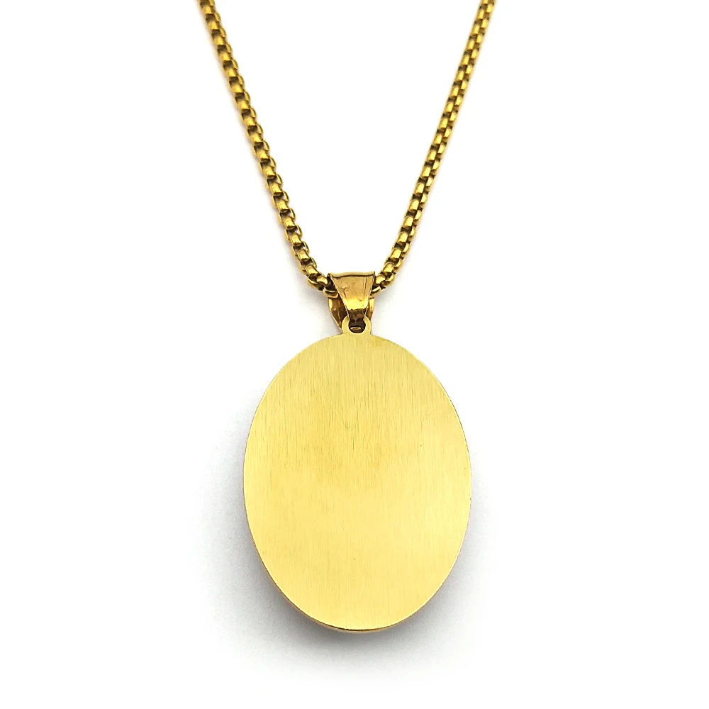 القلب المقدس مريم العذراء الزجاج البيضاوي ميدالية قلادة قلادة للنساء الرجال الفولاذ المقاوم للصدأ الفضة اللون الكاثوليكية تميمة المجوهرات #5