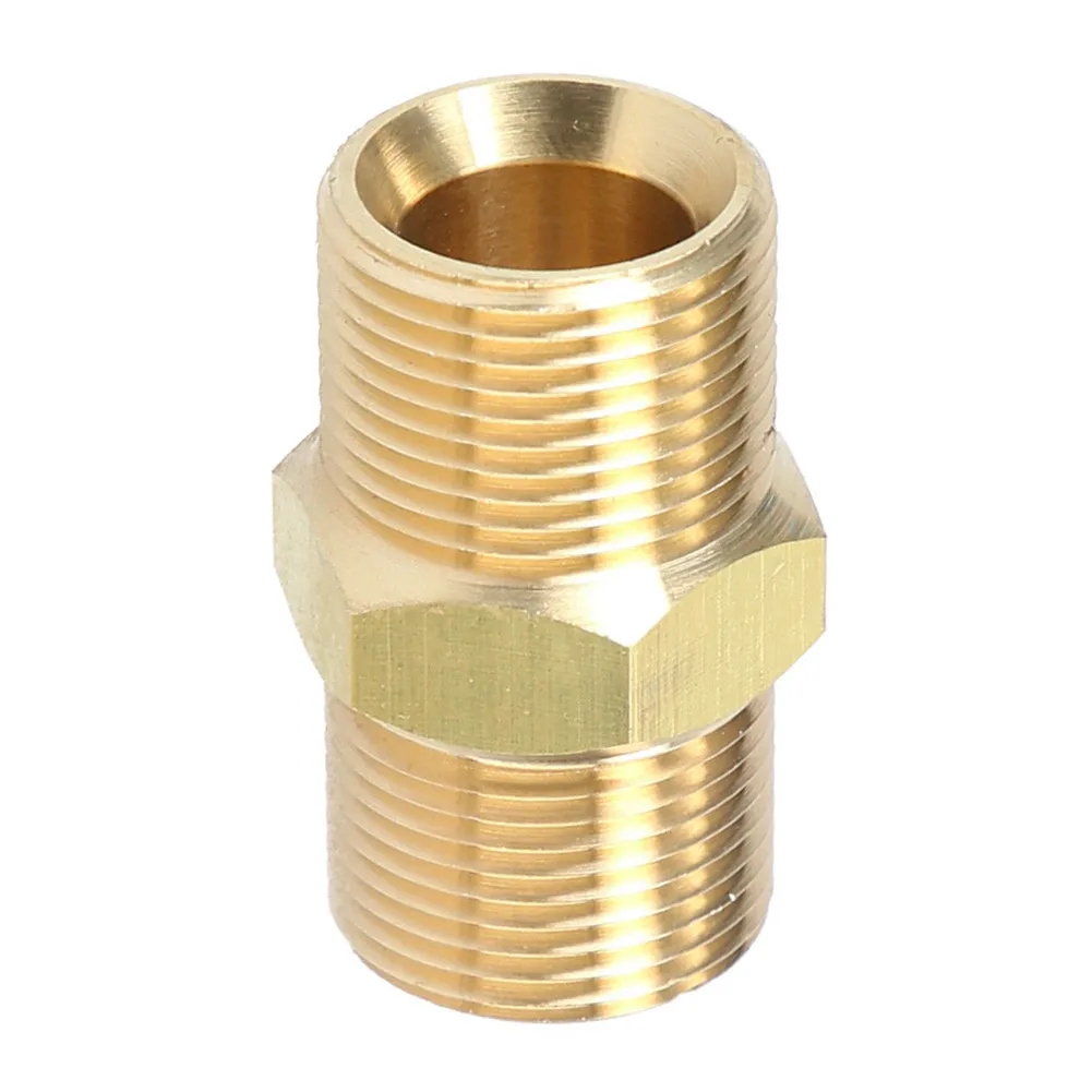 Brass Double Nipple M22x1.5 Male Hose Connector for For high Pressure Water Systems and Cleaning Tool Attachments