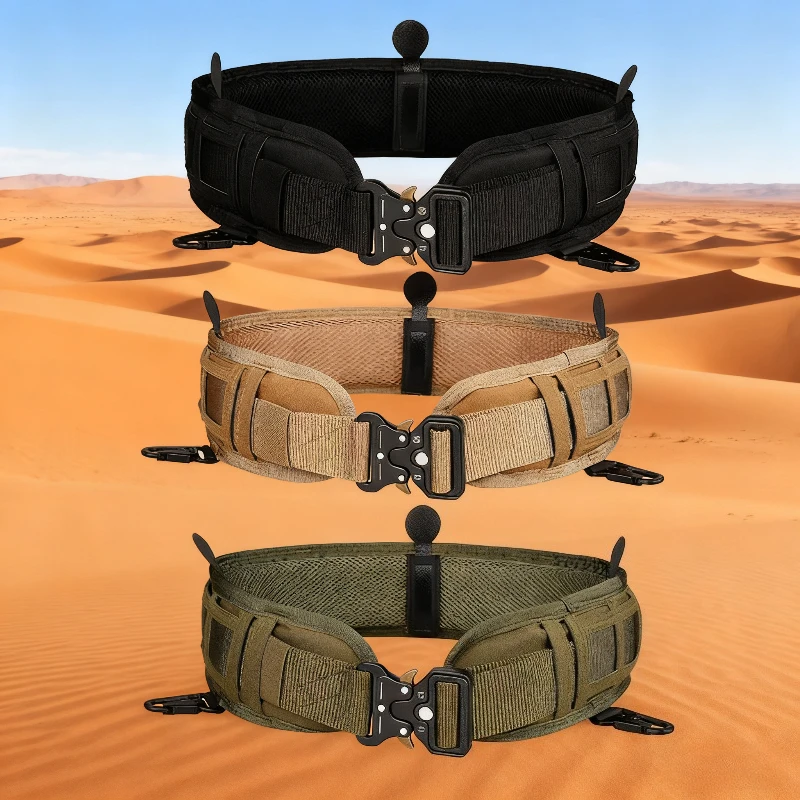 Ensemble de ceintures de combat tactiques, ceinture de service tactique Molle avec boucle en métal à dégagement rapide