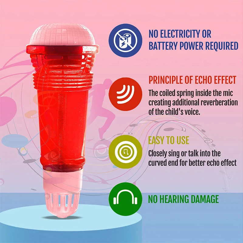 24cm Large Echo Microphone Physical Children's Echo Microphone Adult Singing Toy Music Enlightenment Echo Production Practice