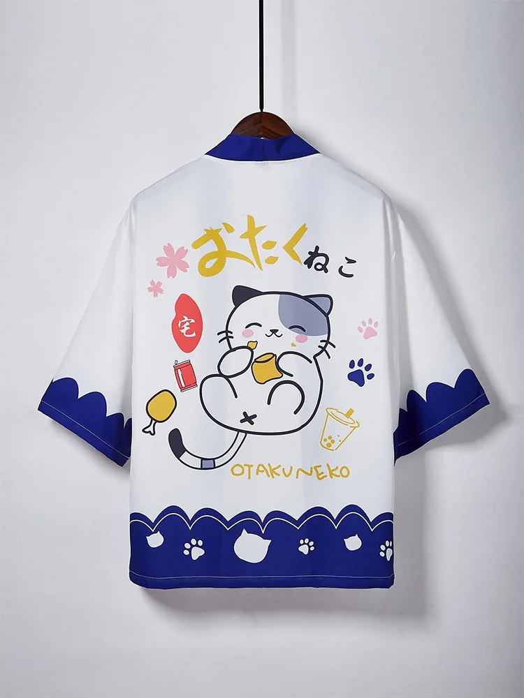 النمط الياباني لطيف شيبا اينو البضائع أنيمي تأثيري هاوري كيمونو سترة الصيف الشاطئ التستر الشمس حماية رقيقة سترة #2