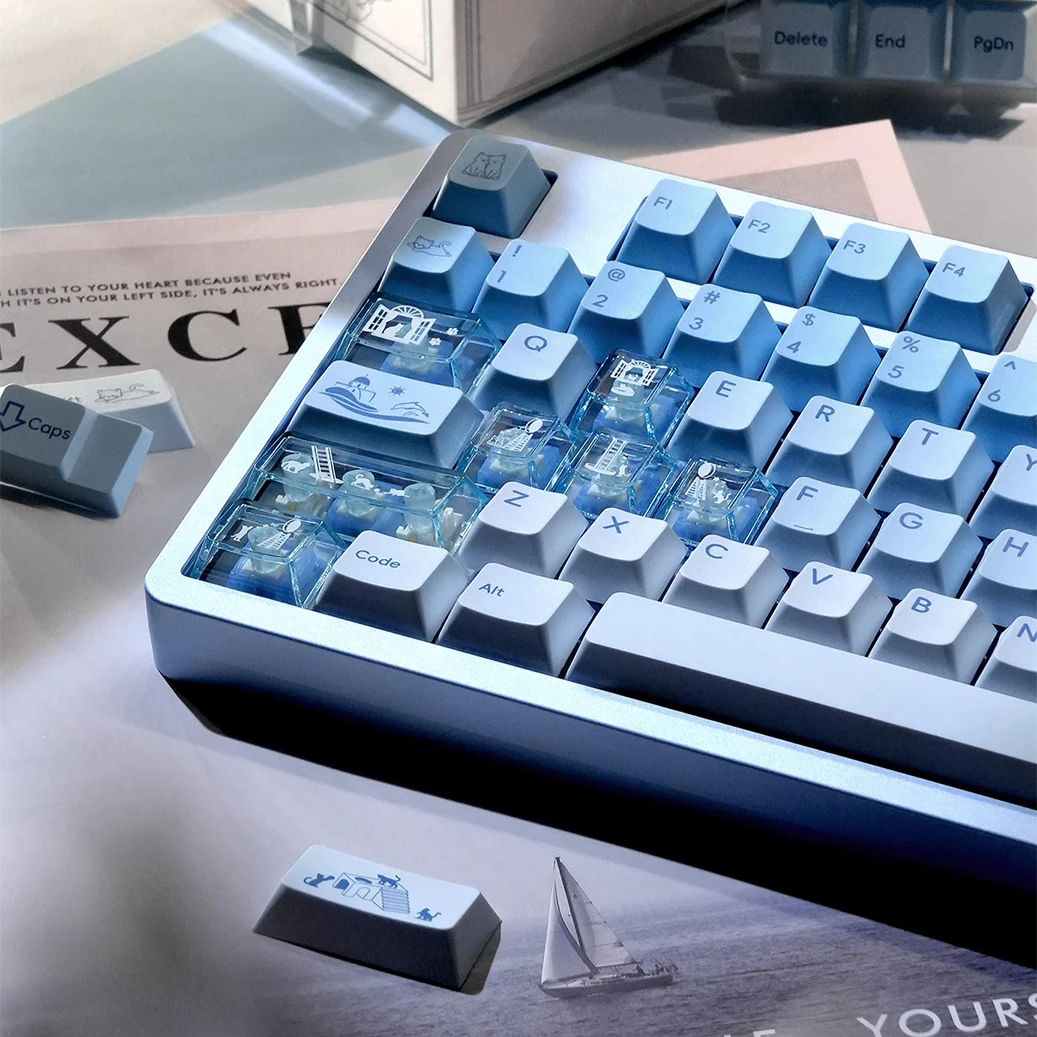 

Cat original PBT sublimation 145 key custom keycap set QK101