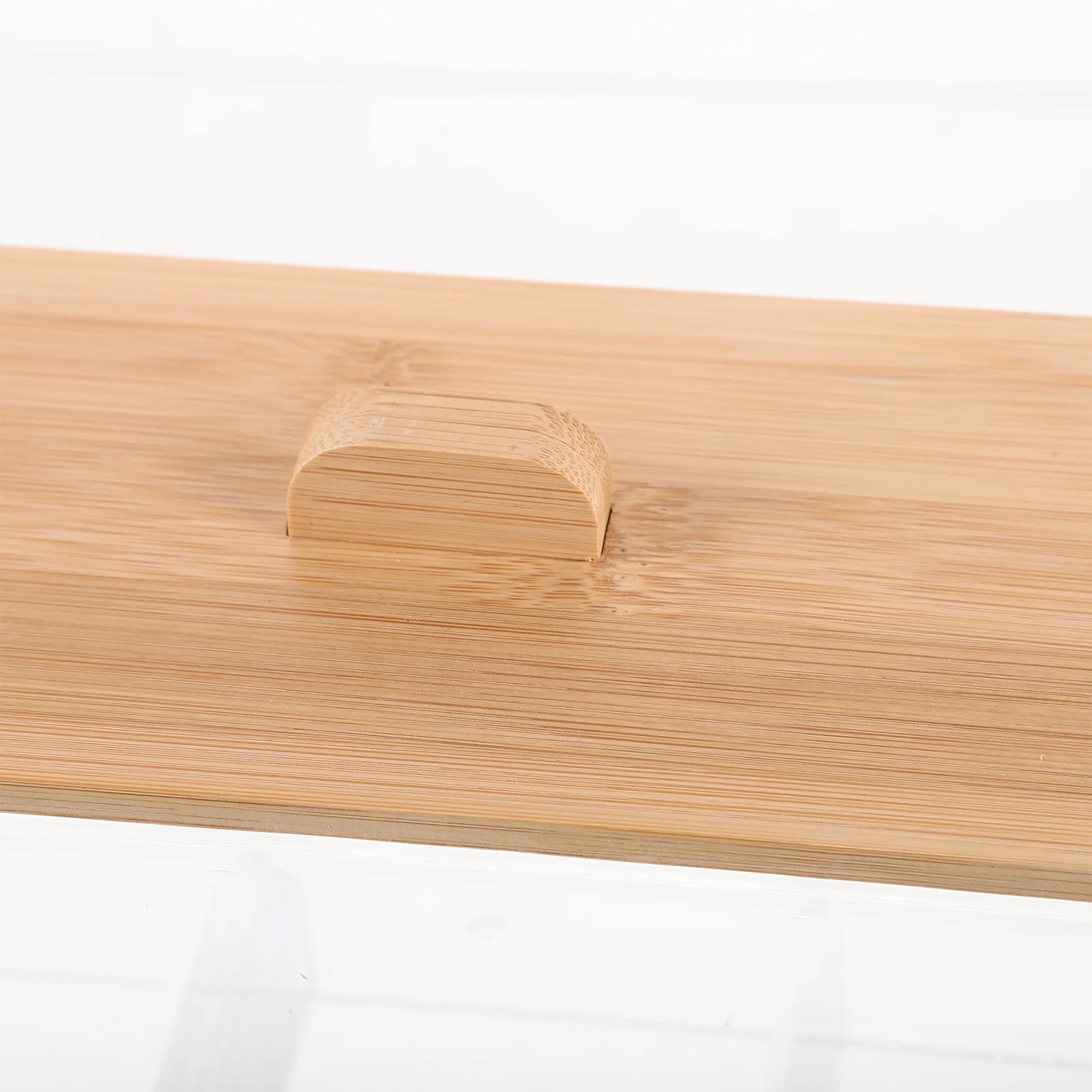 

Cotton Swab Box Bamboo Cover Makeup Organizer Large Capacity Storage Case for Vanity Table Bathroom Cotton Swab Holder