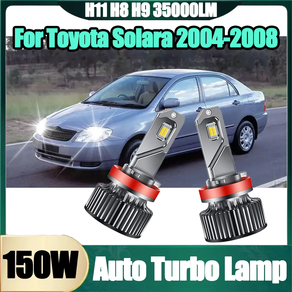

2X 35000LM LED Headlight Bulbs 6000K White Super Bright H11 H8 H9 Low Beam Headlamps Auto Turbo Lamp For Toyota Solara 2004-2008