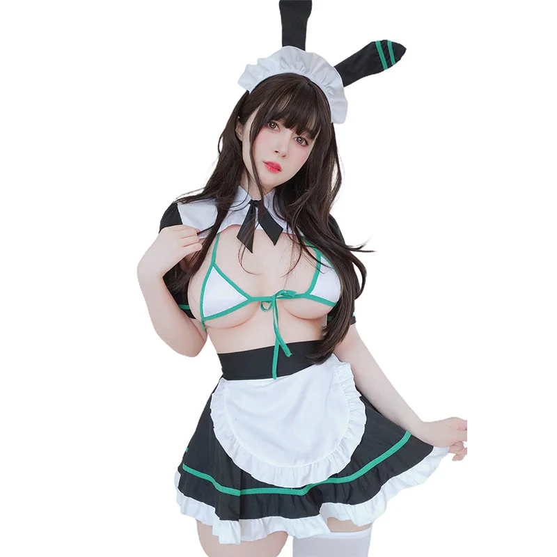 

Anime Nekopara Cinnamon Lingerie Hollow Out Cosplay Costumes Maid Uniform French Hot Apron Wild Sweet Servant Set Dropship