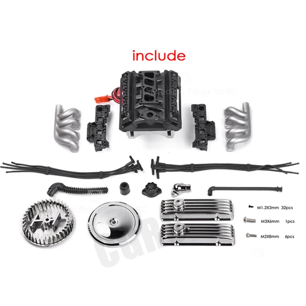 Classic V8 F82 Simulated Engine Motor Fan Radiator For 1/10 RC Crawler Car Traxxas TRX4 SCX10 Rc4wd D90 VS4 Upgrade
