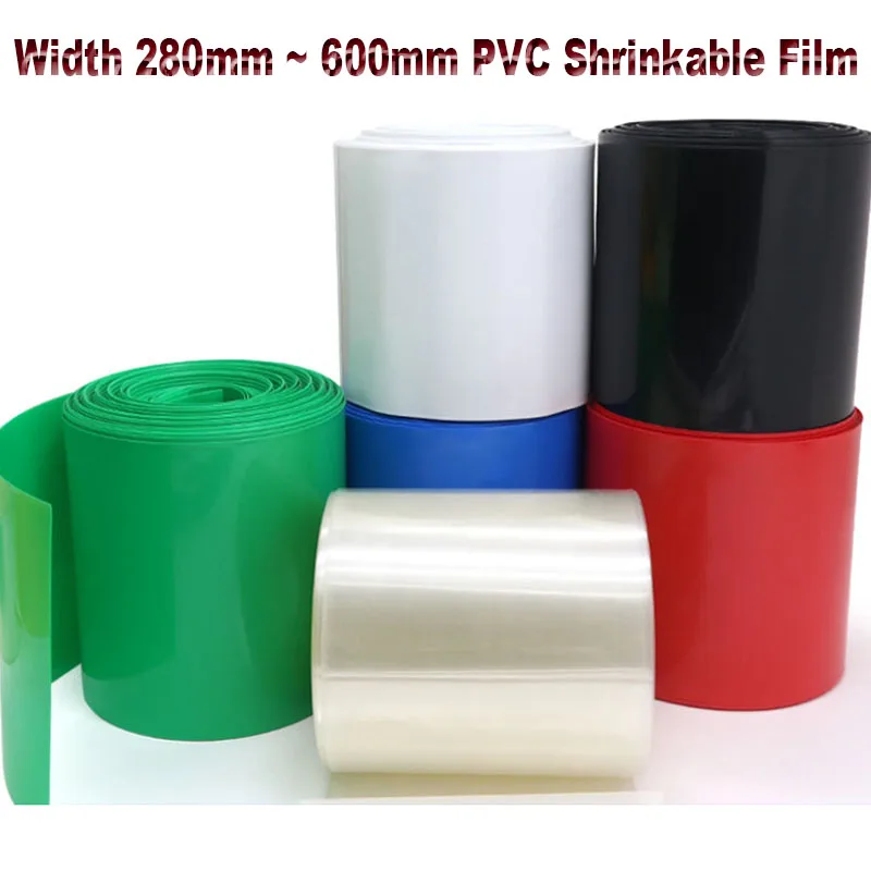 

1Meter Width 285~600mm PVC Shrinkable Film Lithium Battery Heat Shrink Tubing Li-ion Wrap Cover Skin Sleeves Insulation Sheath