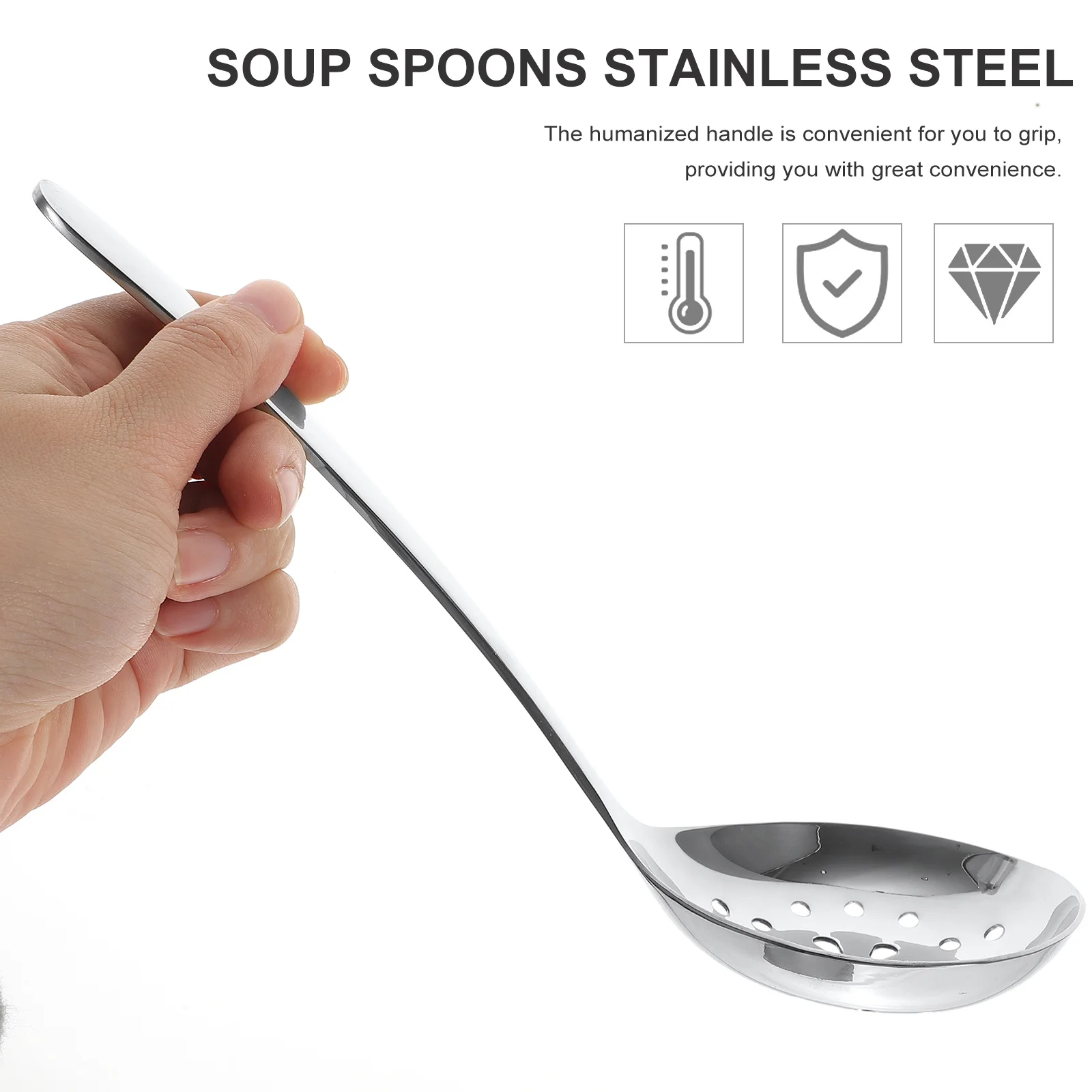 

Stainless Steel Serving Soup Ladle Hot Pot Multifunctional Kitchen Utensil Ergonomic Handle Buffet Restaurant Ladle Spoon