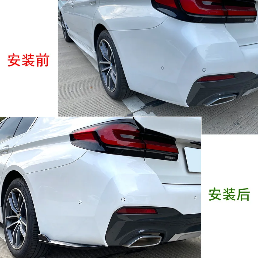 2x 2017 To Up For BMW 5 Series G30 M Sport M-Tech 525i 530i 540i Rear Bumper Splitter Canards Lip Spoiler Cover Corner By ABS